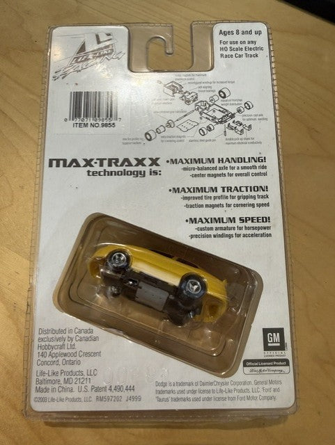 Life-Like Fast Trackers Yellow Dodge Intrepid HO Slot Car Vintage Sealed #9855