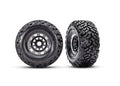 Traxxas 10272-Black T&R Wheels Black STN Maxx SC Tires (L&R)