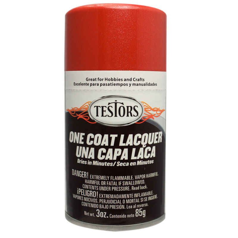 Testors 1837MT One Coat Lacquer Spray Paint - Revving Red, 3oz.