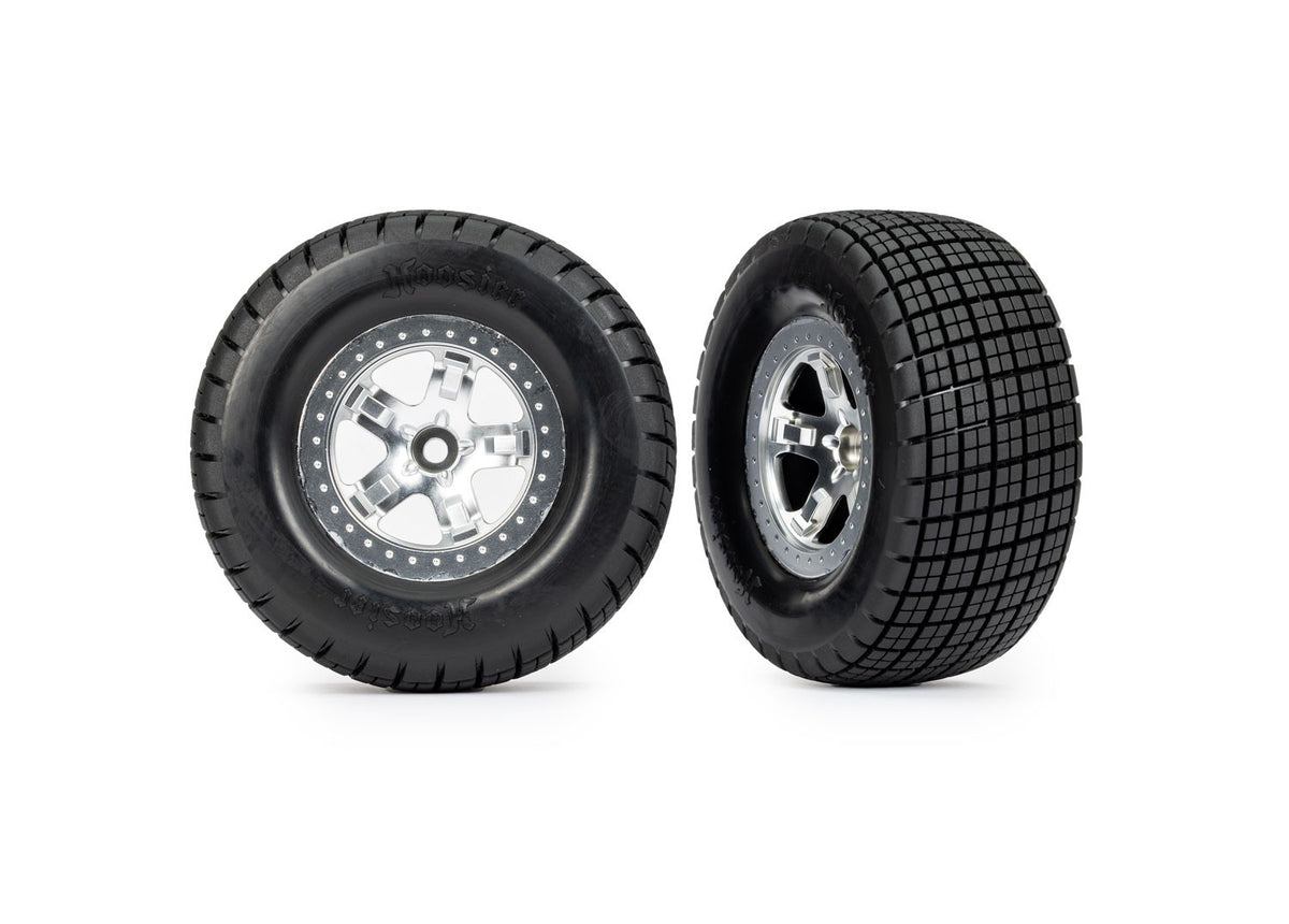Traxxas 10476 Dirt Oval Satin Front Wheels w/ Hoosier Tires (2): Slash Modified