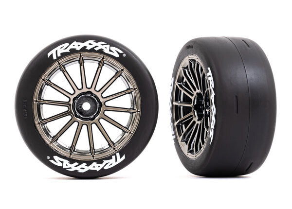 Traxxas 9375R Tires & Wheels (Multi-Spoke Black Chrome Wheels, 2.0' Slick