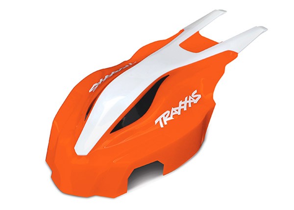 Traxxas 7915 Canopy, Front, Orange/White: Aton TRA7915