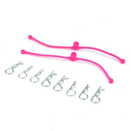 Du-Bro 2251 Body Klips / Clips (8) with Leash Retainers (2): Pink
