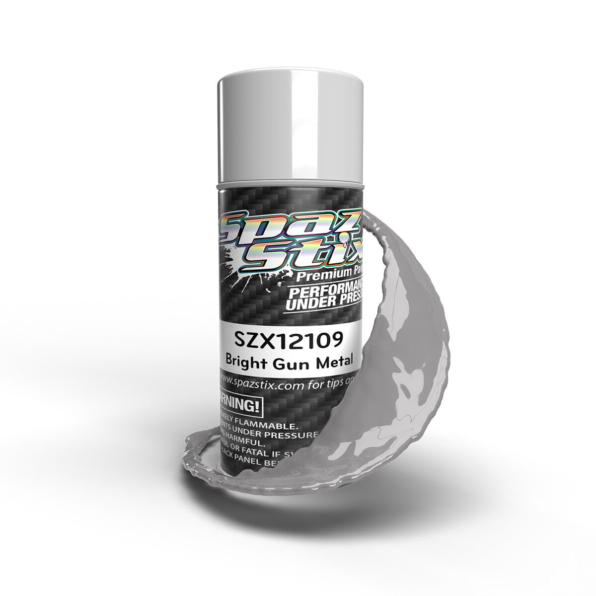 Spaz Stix SZX12109 Bright Gun Metal Aerosol Paint, 3.5oz Can