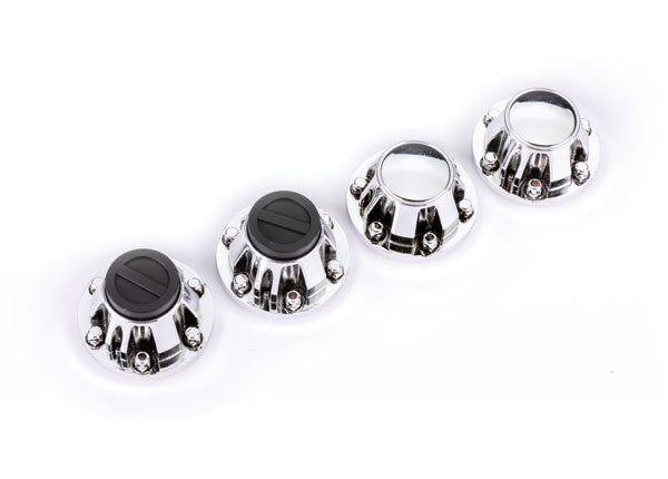 Traxxas 8164X Center Caps, Wheel (Chrome), Front (2), Rear (2), Requires #8255A