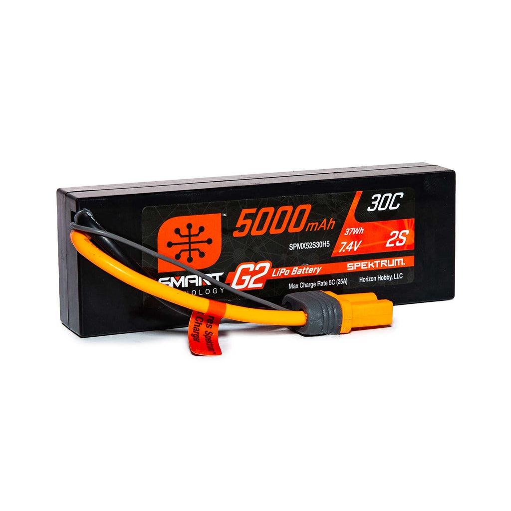 Spektrum SPMX52S30H5 5000mAh 2S 7.4V Smart G2 LiPo 30C Battery Hard Case: IC5