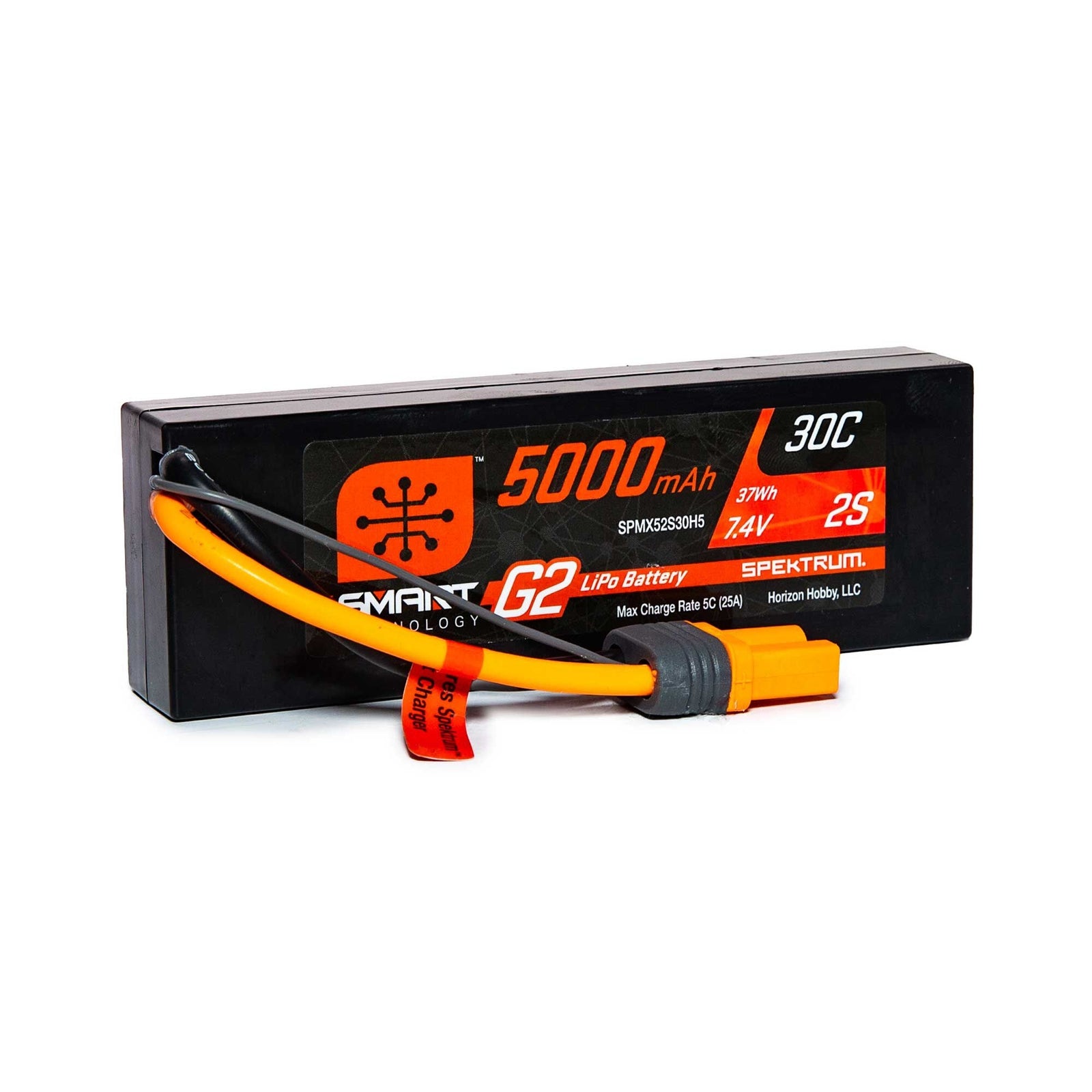 Spektrum SPMX52S30H5 5000mAh 2S 7.4V Smart G2 LiPo 30C Battery Hard Case: IC5