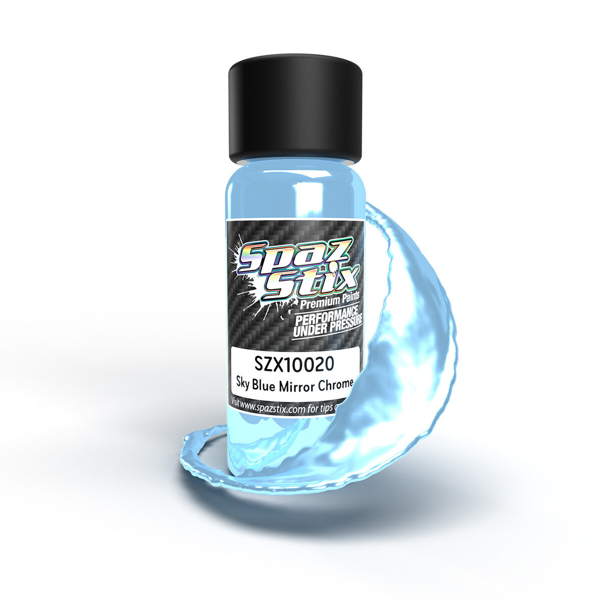 Spaz Stix SZX10020 Sky Blue Mirror Chrome Airbrush Ready Paint, 2oz