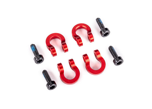 Traxxas 9734R Aluminum Bumper D-Rings, Red