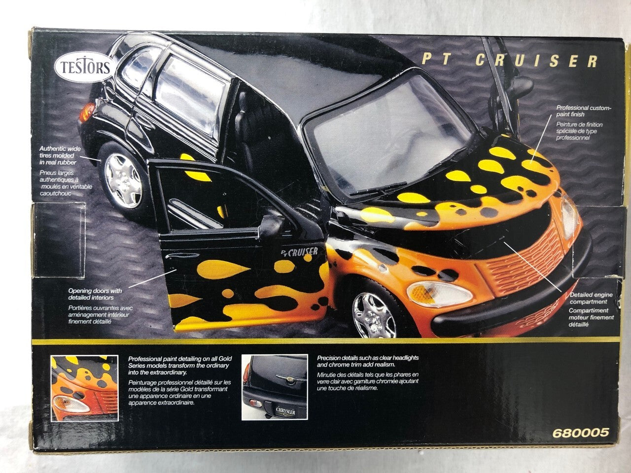 Custom Finish Dodge PT Cruiser w/ Flames 1/24 Metal Model Sealed Testors 680005