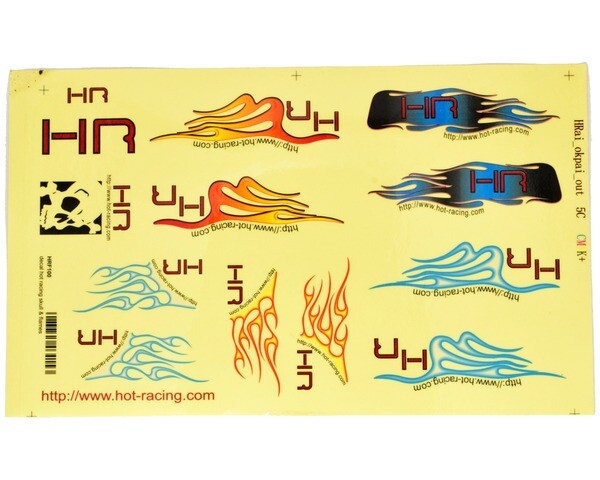 Hot Racing HRF100 Decal Hot Racing Skull & Flames