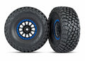 Traxxas 8474X Tires/Wheels, Method Racing Wheels, Blue Beadlocks, BFGoodrich (2)