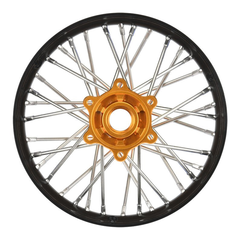 Pro-Line 283700T3 1/4 Pro-Spec Aluminum V2 Bead Rear Wheel, Black/Gold: Promoto MX