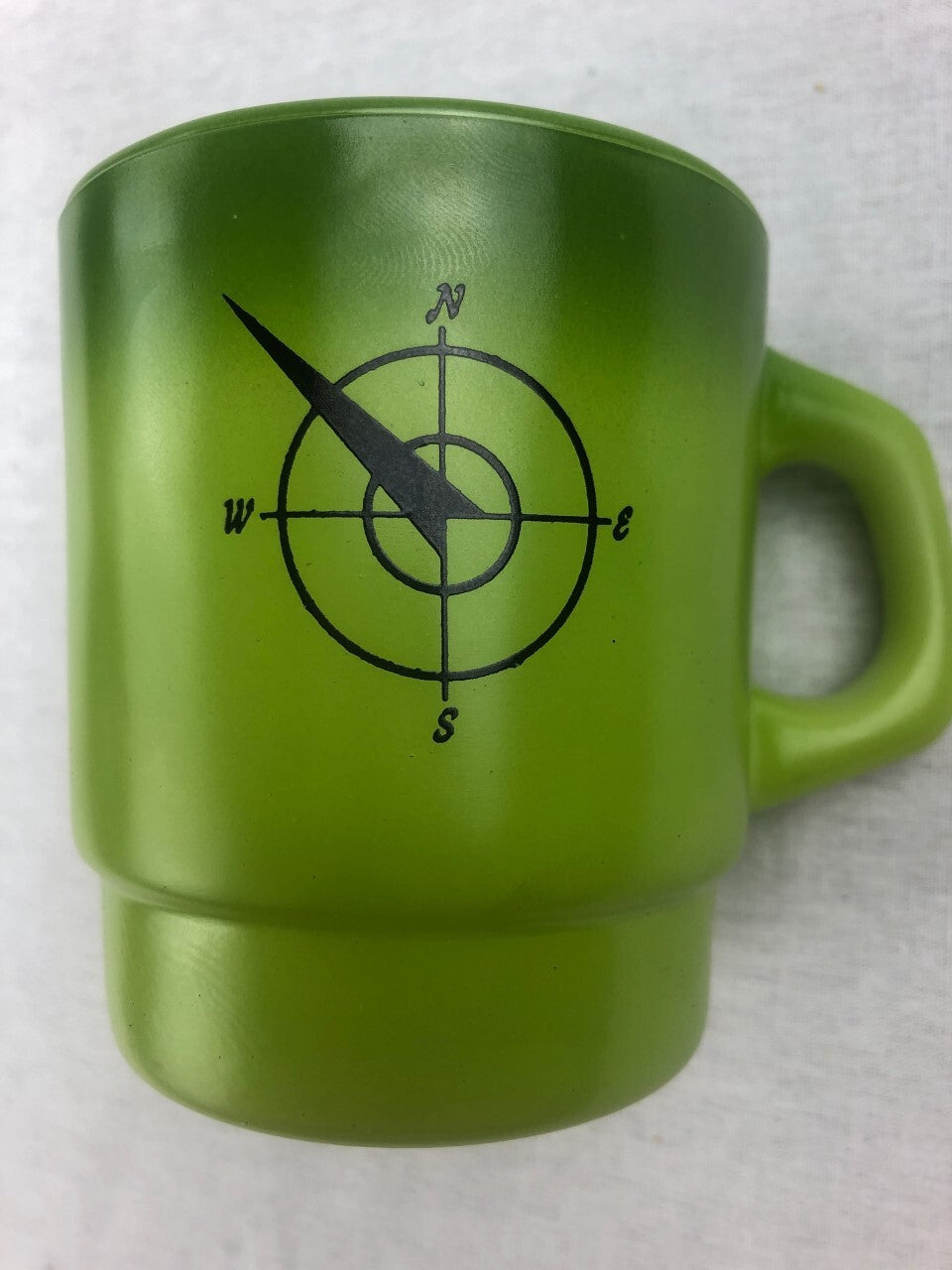 Fire King North-West Airlines Green Compass Mug Mid-Century/Vintage EUC