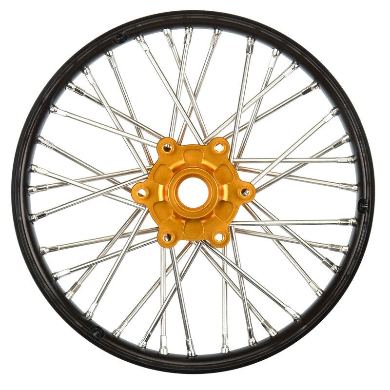 Pro-Line 283600T3 1/4 Pro-Spec Aluminum V2 Bead Front Wheel, Black/Gold: Promoto-MX