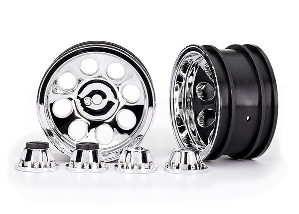Traxxas 8163 Wheels 2.2 Classic Chrome/Center Caps