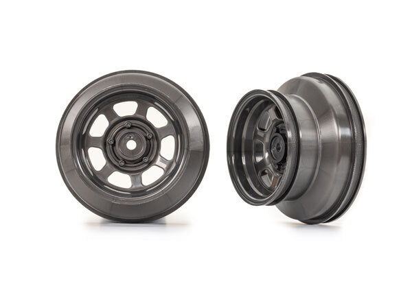 Traxxas 10471 Dirt Oval Graphite Gray Wheels (2) – 2WD Front Slash Modified