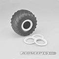 J Concepts 26513 Tribute White Wheel Mock Beadlock Rings Glue-on-Set (4)