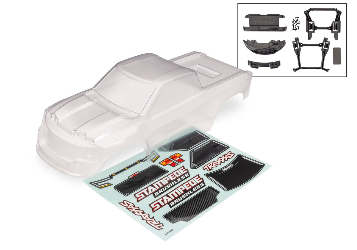 Traxxas 13611 Stampede 2WD Brushless Clear Body RC Truck