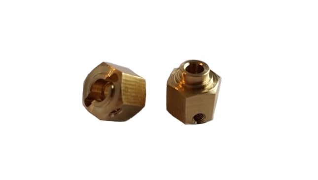Team KNK 12X10BRA2 (2) 12mm x 10mm wide Brass Hexes with Step