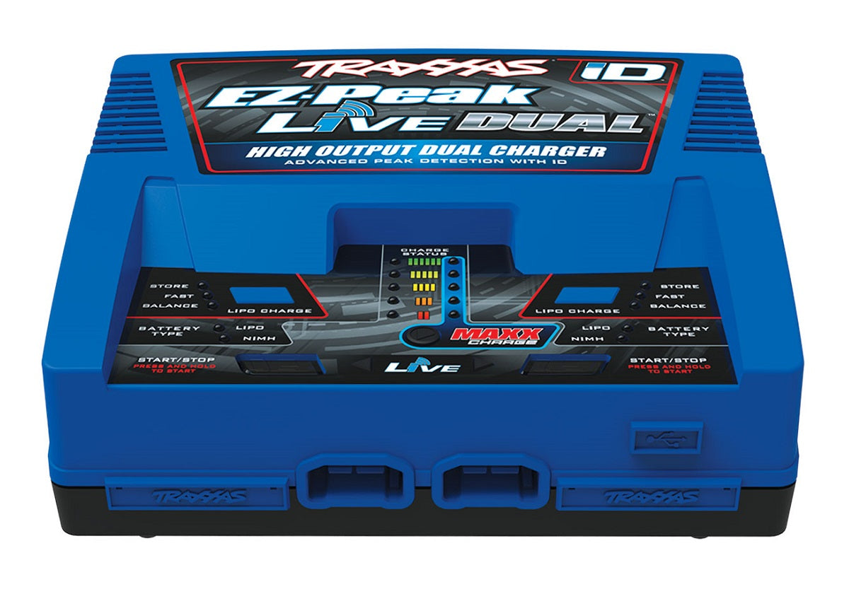 Traxxas 2973 EZ-Peak Live Dual NiMH/LiPo Charger 200W +Auto TRX Battery iD
