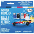 Testors 308936 Acrylic Paint Set Wooden Derby Car Gloss Primary 6 Colors