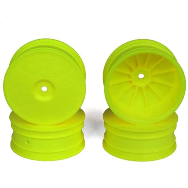 DE Racing SB4A4Y Speedline Buggy Wheels, Yellow, Front, for B64/B64D and TLR 22 3.0/4.0 (4pcs)