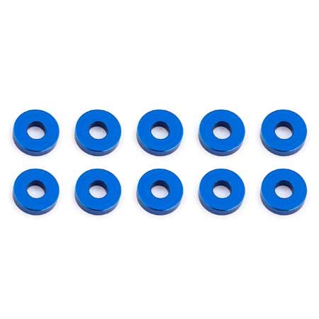 Team Associated 31386 Bulkhead Washers, 7.8x2.0 mm, blue aluminum