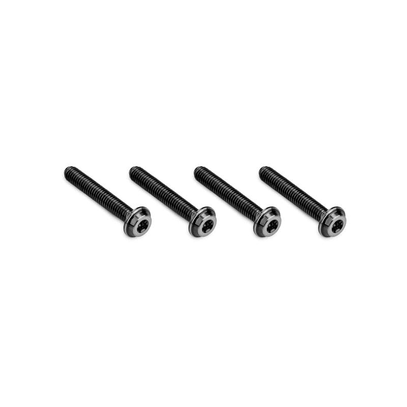 J Concepts 50432 3x18mm Top Hat Titanium Screw, Stealth Black, 4pc