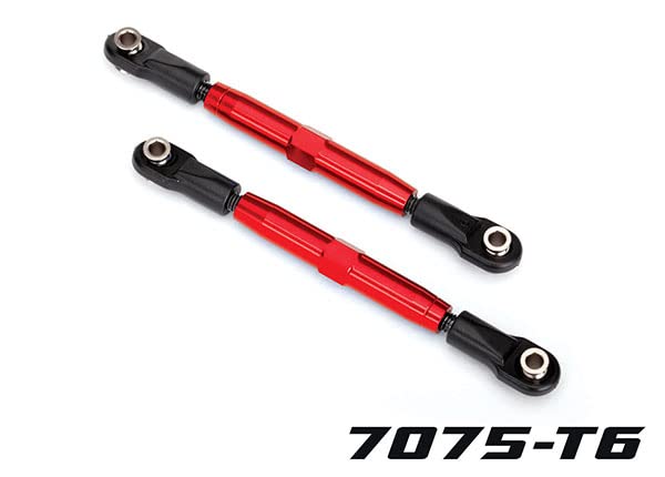 Traxxas 3644R Camber Links, Rear (Red anodized, 7075-T6 Aluminum, 73mm) (2)