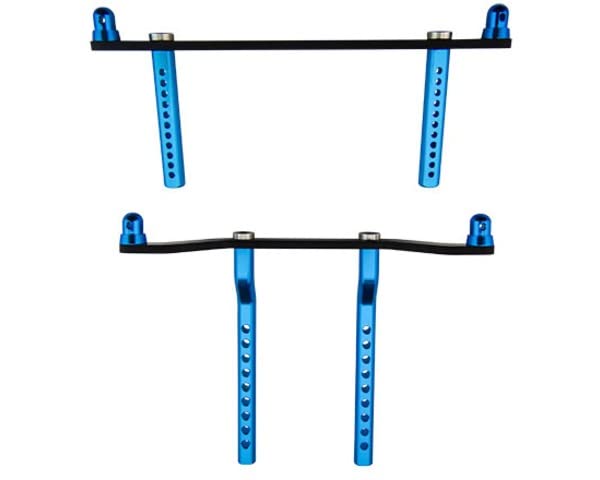 Hot Racing ECT2931G06 Aluminum/CF Body Mount Set Blue 1/10 Ruckus