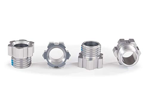 Traxxas 8886A Stub axle nut, aluminum (gray-anodized) (4)