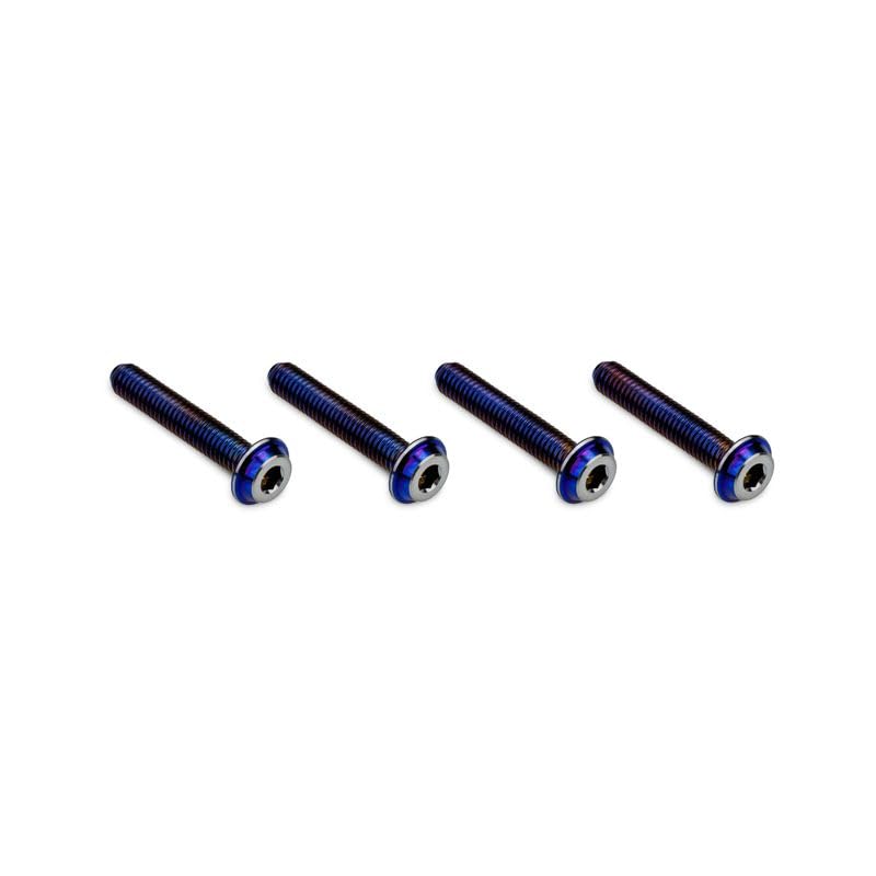J Concepts 50421 3x16mm Top Hat Titanium Screw, Burnt Blue, 4pc