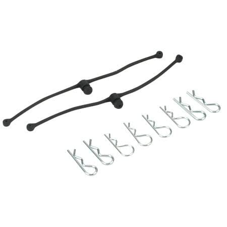 Du-Bro 2245 Body Klips / Clips (8) & Leash Retainers (2): Black