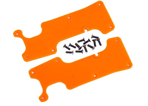 Traxxas 9634T Suspension Arm Covers, Orange, Rear (Left and Right)/ 2.5x8 CCS (12)