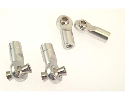 Hot Racing RVO160HBN08 Silver 7075 Aluminum Turnbuckle Ends (4)