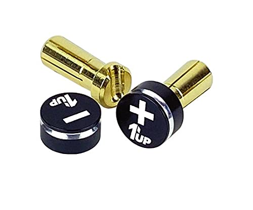 1UP Racing 190412 LowPro Bullet Plugs & Grips, 5mm, Black/Black