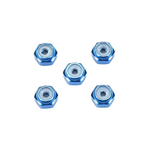 Tamiya 15500 2mm Aluminum Lock Nut Blue 5pcs.