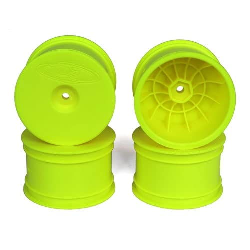 DE Racing SB4ARY Speedline Rear Buggy Wheels, for Associated B6-B64, TLR22-22-4, Yellow, (4pcs)