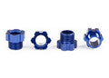 Traxxas 8886X Stub Axle Nut, Blue-Anodized Aluminum (4)