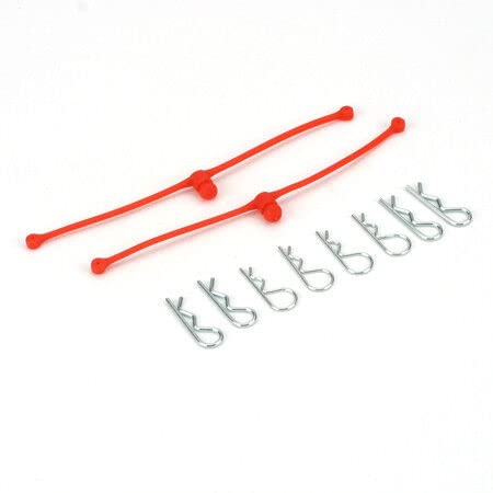 Du-Bro 2252 Body Klips / Clips (8) with Leash Retainers (2): Orange