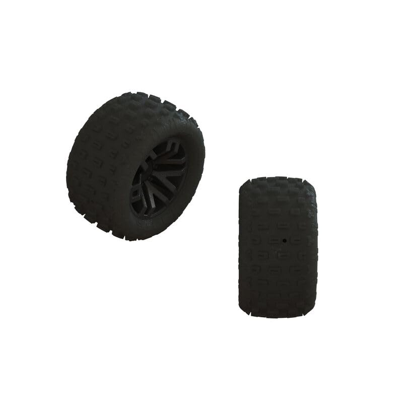 ARRMA ARA550112 dBoots Fortress MT Tires Glued Black Wheels 12mm (4)