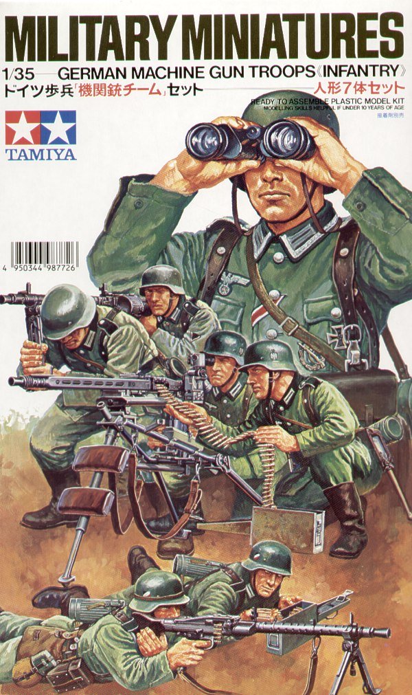 Tamiya 35038 1/35 German Machine Gun Troops WWII Infantry Figure Set 7 Soldiers