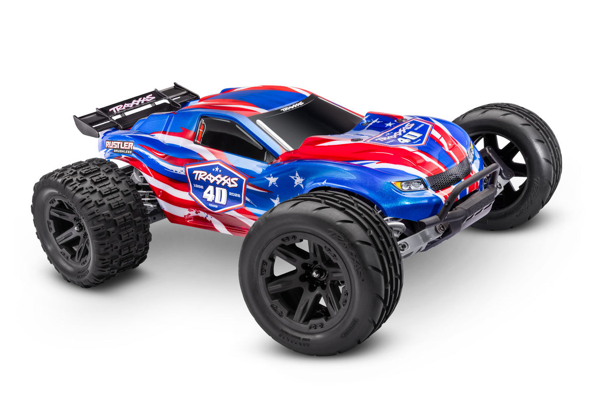 Traxxas 37454-4-40TH Rustler 2WD Brushless VX3 1/10 Stadium Truck RTR, 40th