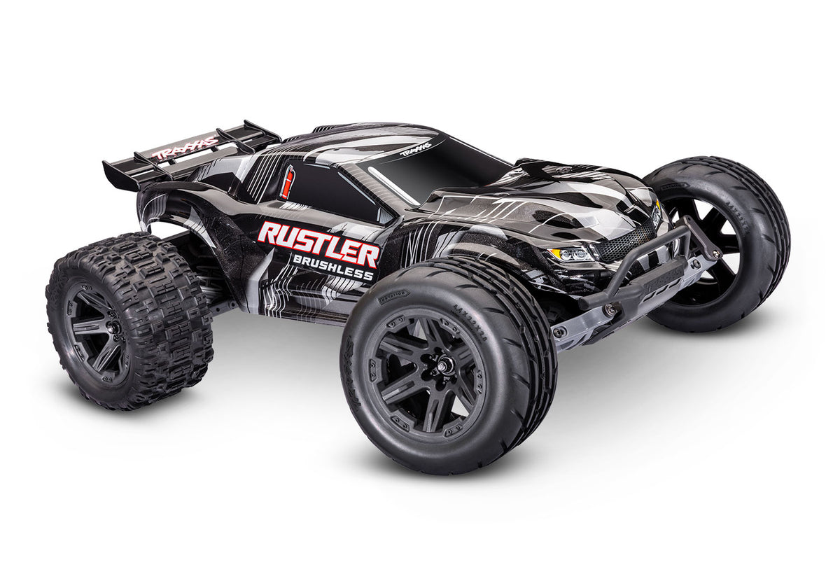 Traxxas 37454-4-BLK Rustler 2WD Brushless VX3 1/10 Stadium Truck RTR, Black