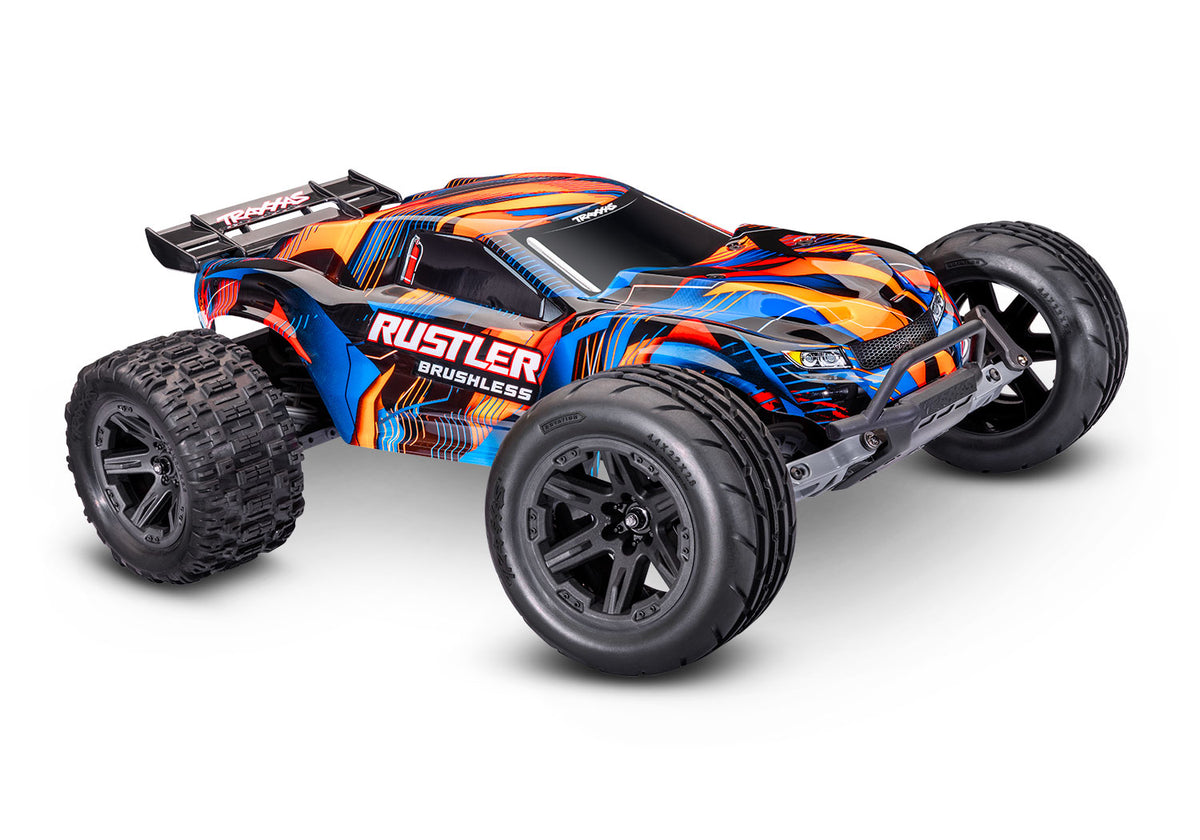 Traxxas 37454-4-ORNG Rustler 2WD Brushless VX3 1/10 Stadium Truck RTR, Orange