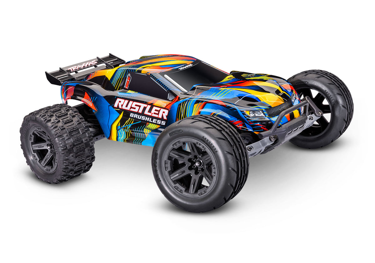 Traxxas 37454-4-YLW Rustler 2WD Brushless VX3 1/10 Stadium Truck RTR, Yellow