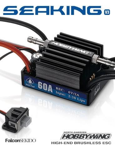 Hobbywing 30302200 Seaking 60A V3.1 Brushless Waterproof ESC for Marine Use