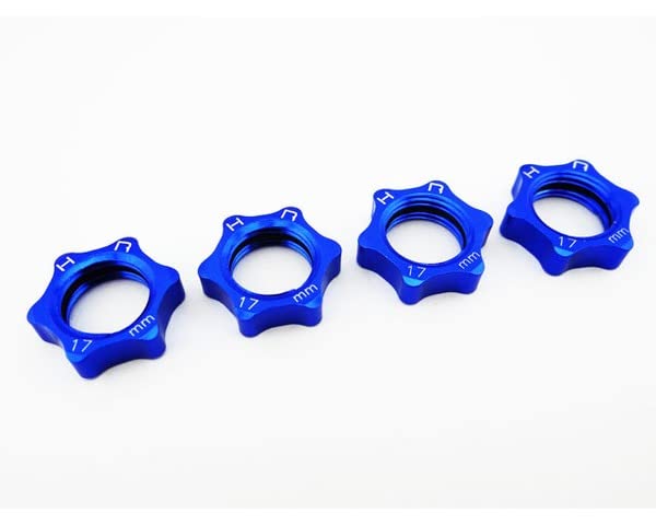 Hot Racing RSLF117X06 Blue 17mm Lock Nut (4)