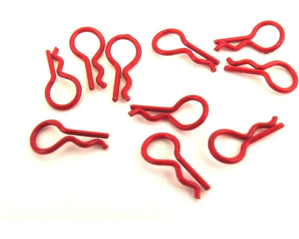 Hot Racing AC01MC02 Shinny Red Micro Body Clips (10)